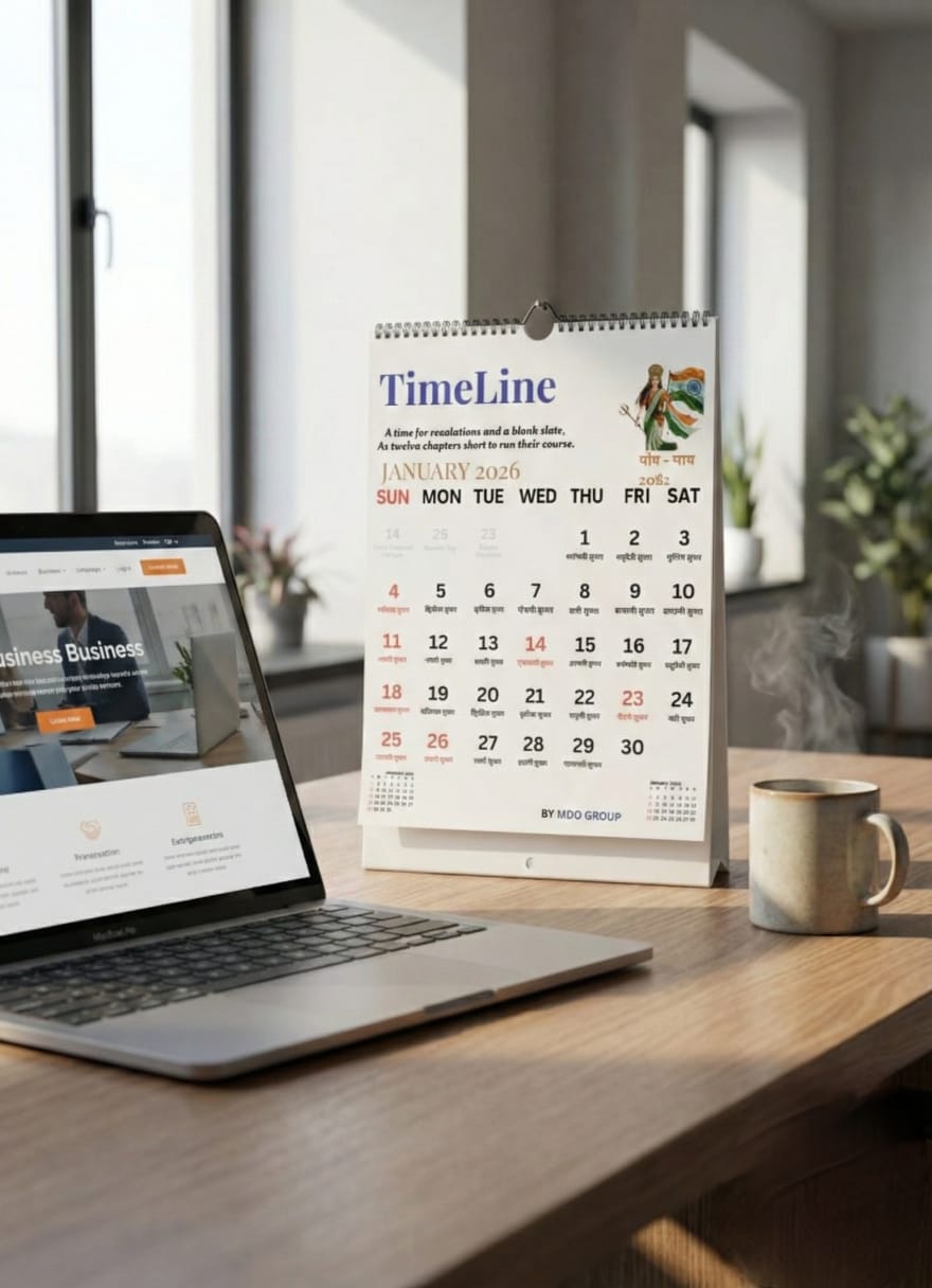 TimeLine Desk Calendar Signature Edition  Size 6"×9" (Inches)