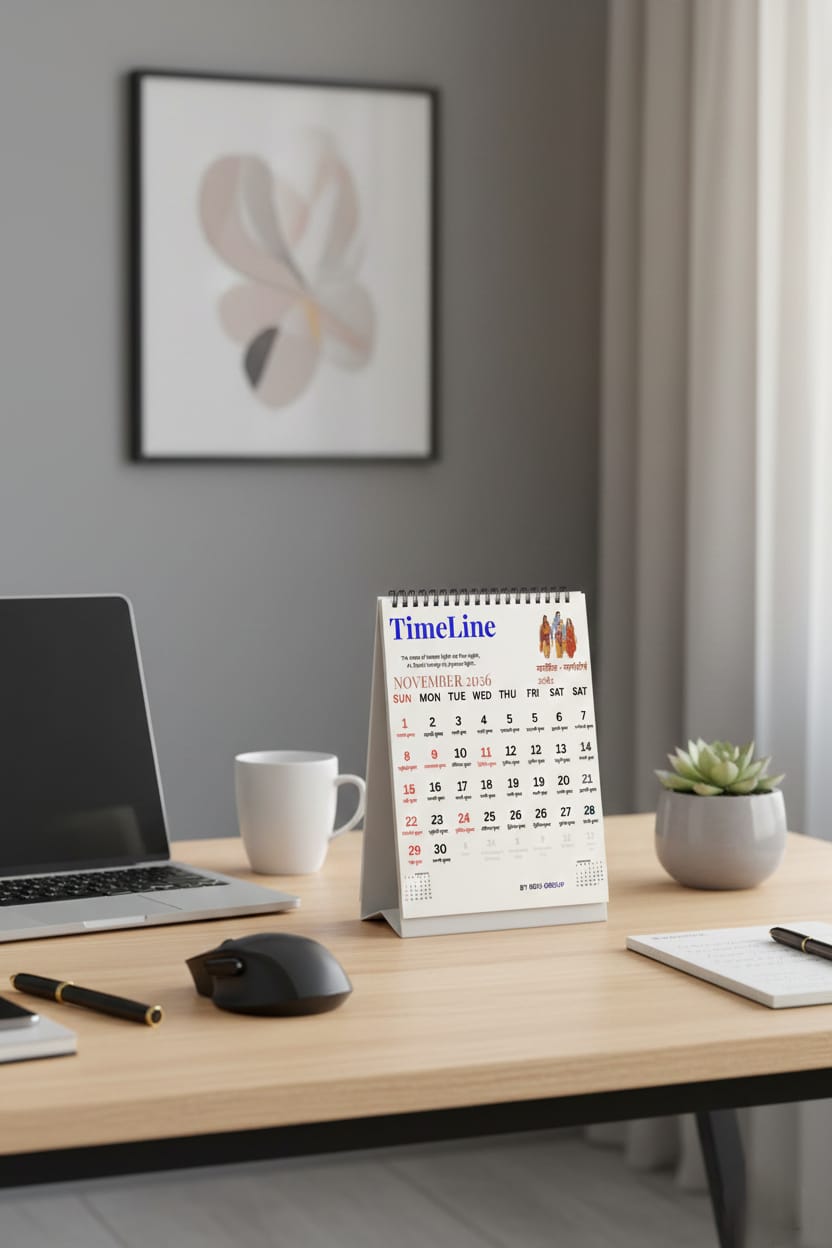 TimeLine Desk Calendar Classic Edition  Size 12"×9" (Inches)