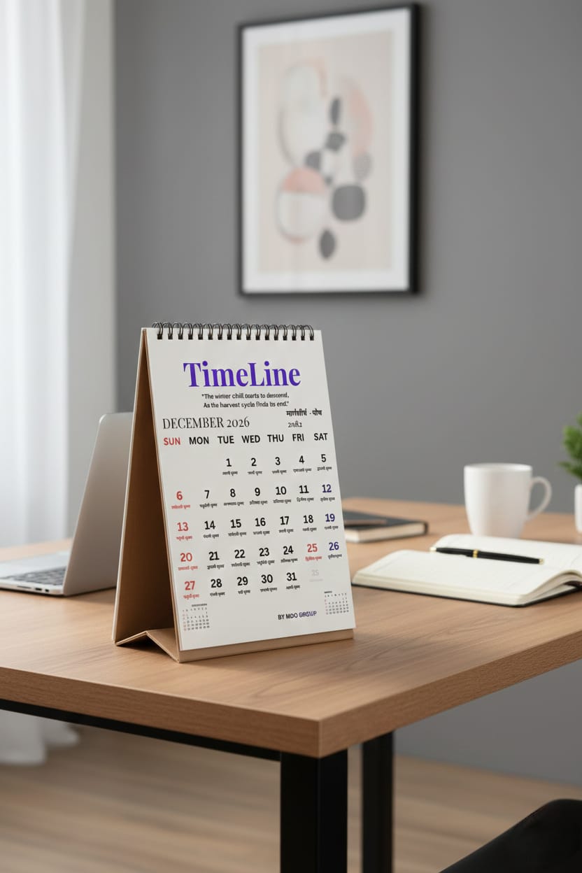 TimeLine Desk Calendar Classic Edition  Size 12"×9" (Inches)