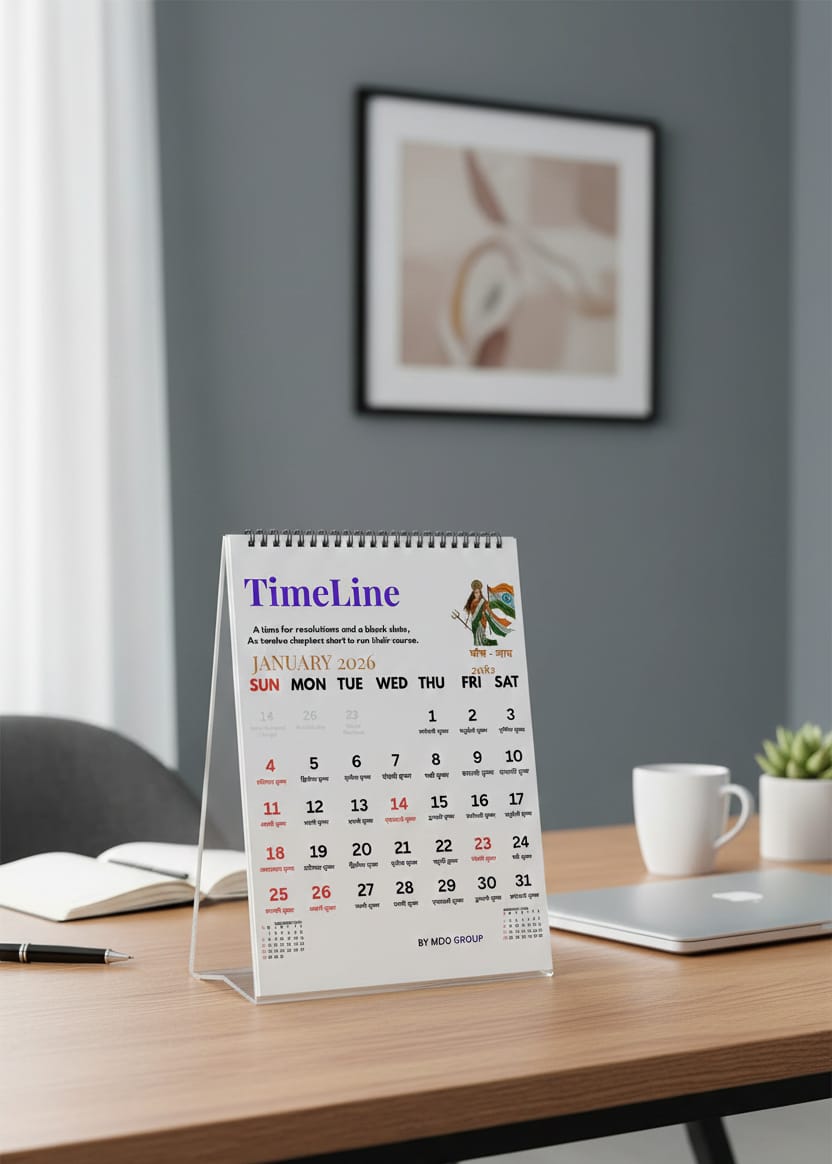 TimeLine Desk Calendar Classic Edition  Size 12"×9" (Inches)