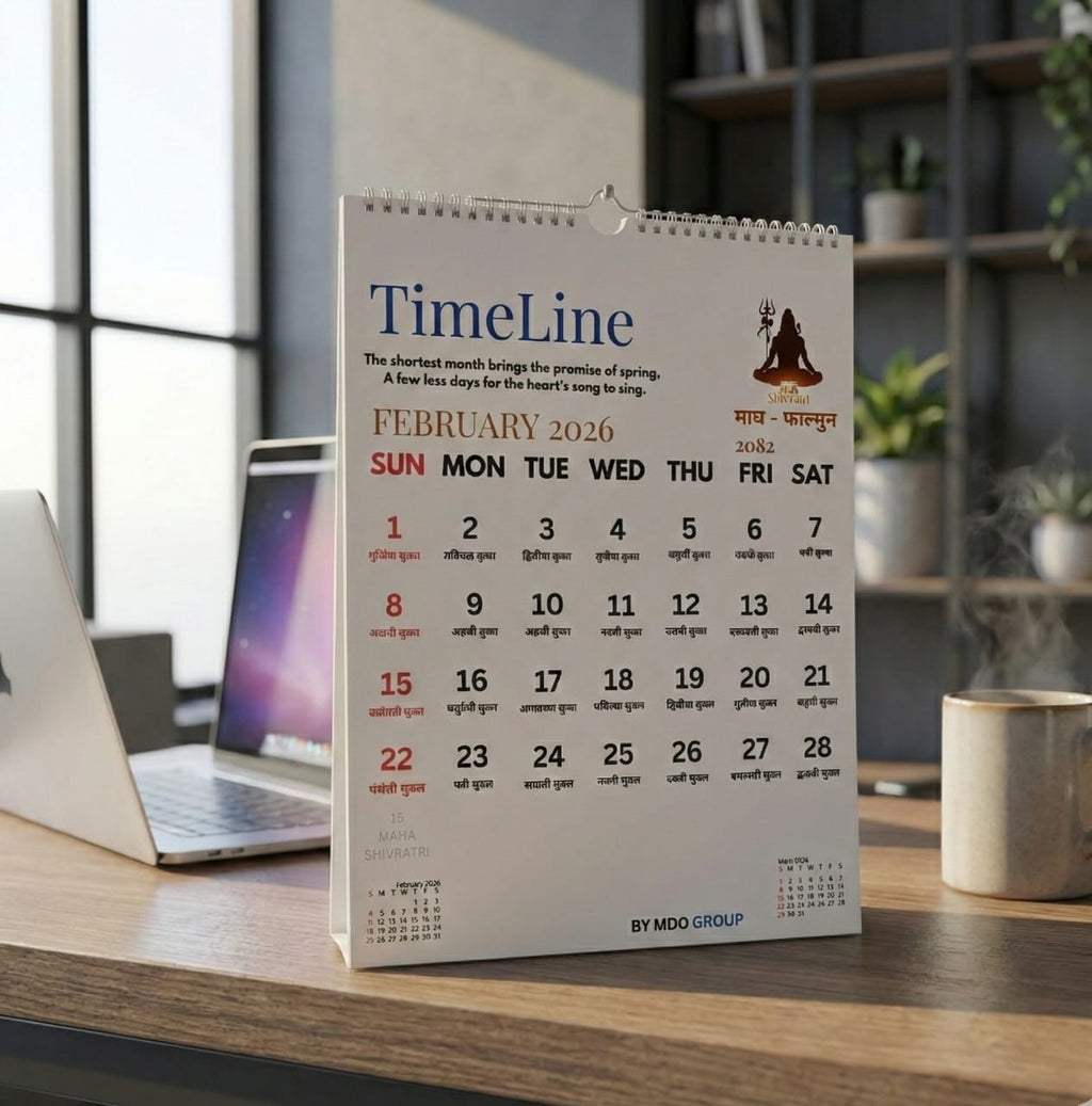 TimeLine Desk Calendar Signature Edition  Size 6"×9" (Inches)