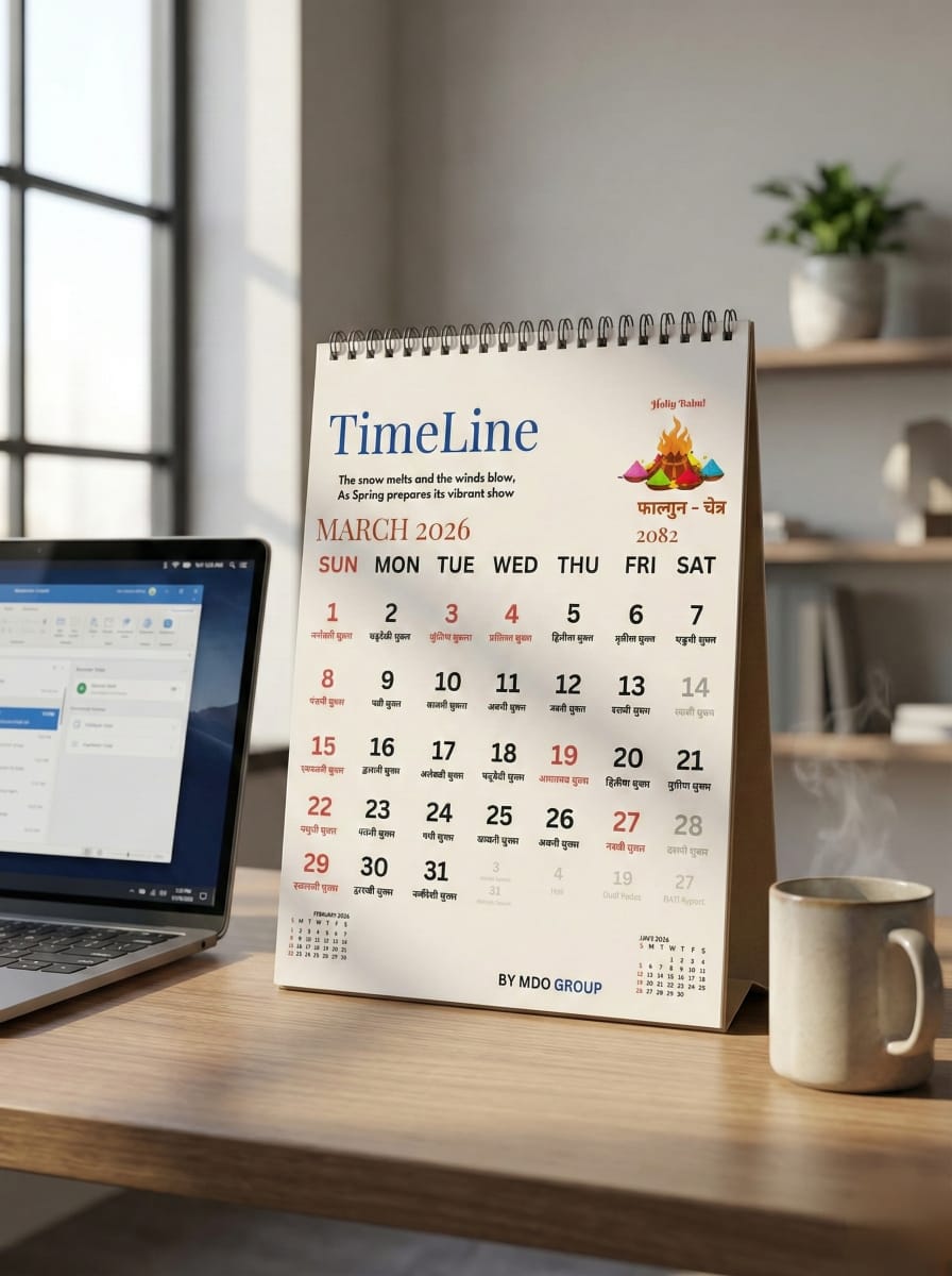 TimeLine Desk Calendar Signature Edition  Size 6"×9" (Inches)