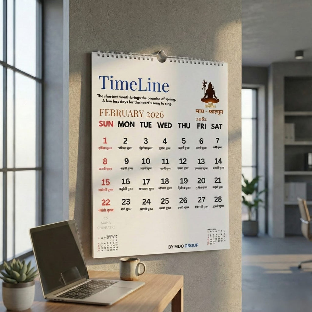 TimeLine Wall Calendar Classic Edition   13"×19" (Inches)