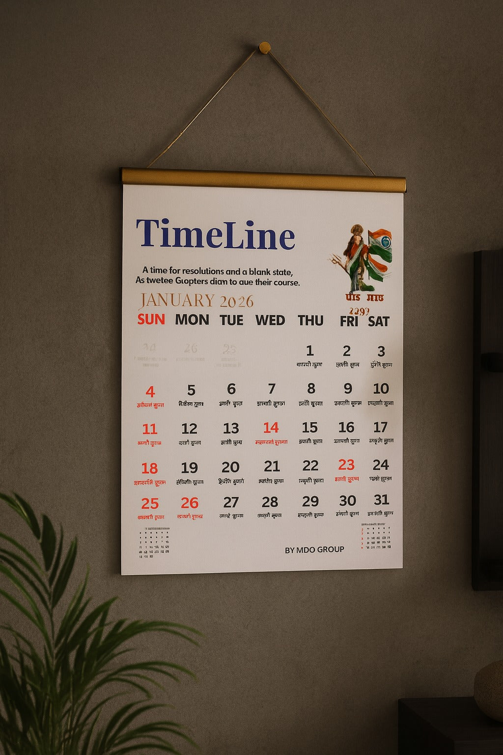 TimeLine Wall Calendar Classic Edition   13"×19" (Inches)