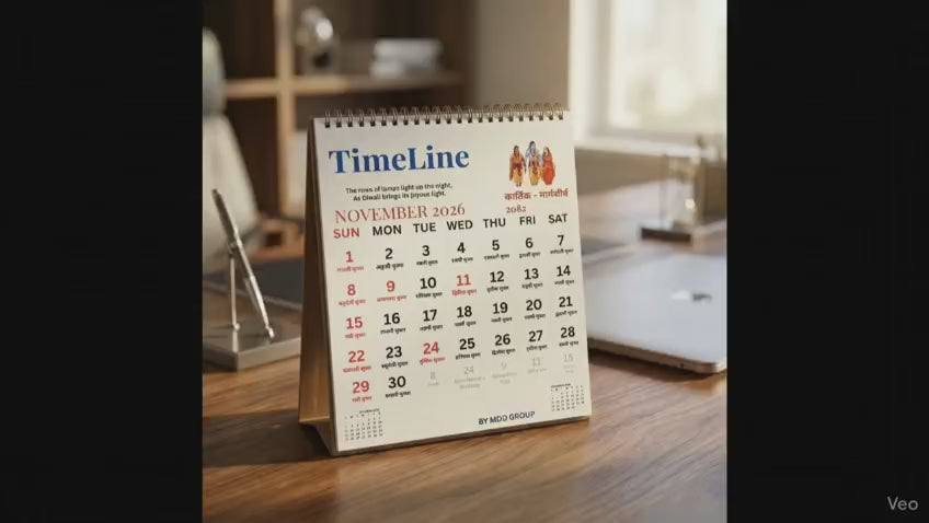 TimeLine Desk Calendar Signature Edition  Size 6"×9" (Inches)